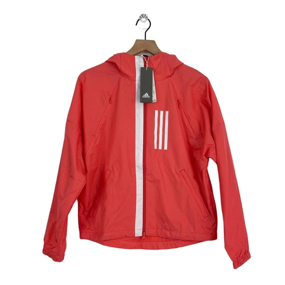 NEW Adidas Women's Pink Training Full Zip Hooded Windbreaker Size‎ Small